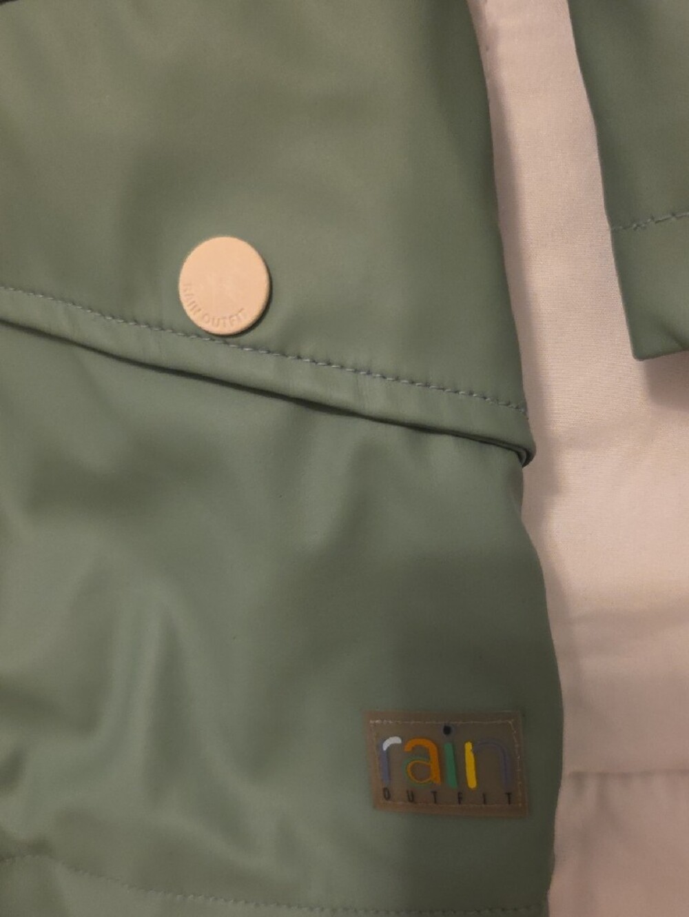 ZARA Green Hooded Raincoat with Striped Lining - Picture 3 of 4